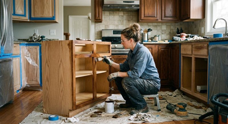 Kitchen Cabinet Staining in Dayton, OH