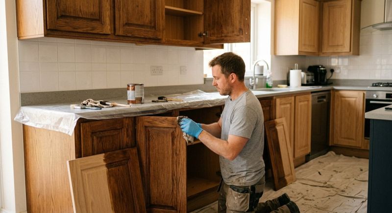 Wood Cabinet Staining in Dayton, OH